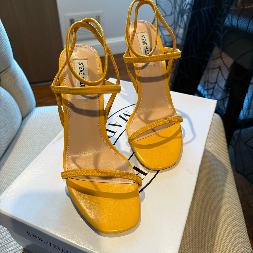 Steve Madden Yellow Strappy Heels